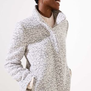 LOFT Marled Funnel Neck Coat